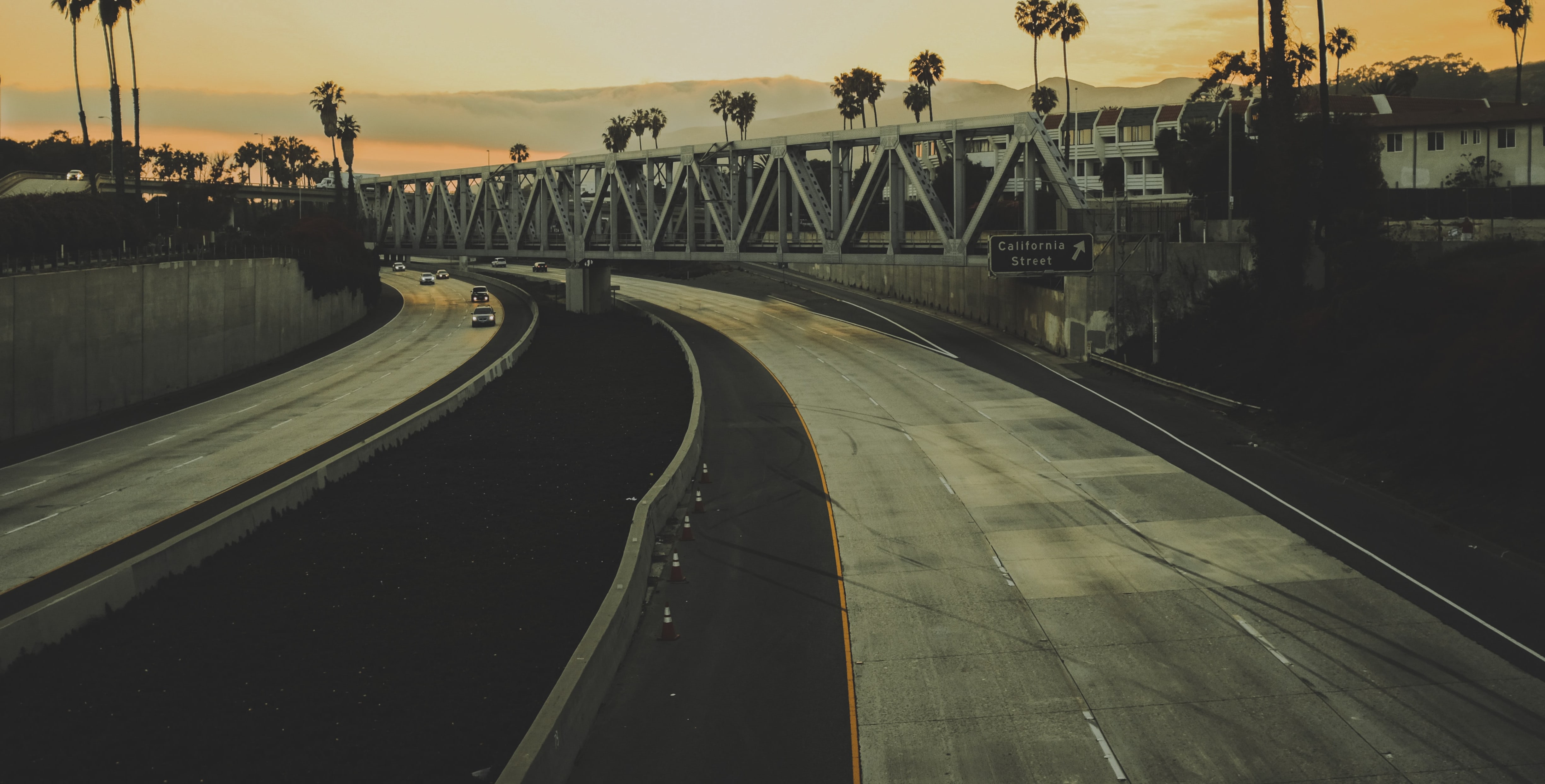 Ventura Sunset on Freeway